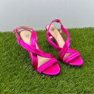 H&M Pink Strappy Sandals with Stiletto Heels Size 8 US 39 EU